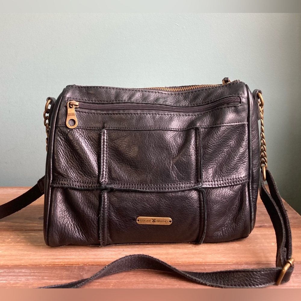 Vintage Lucky Brand Patchwork Leather Crossbody Bag